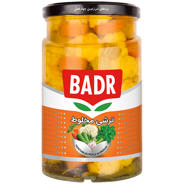 ترشی شیشه مخلوط 630 گرمی بدر