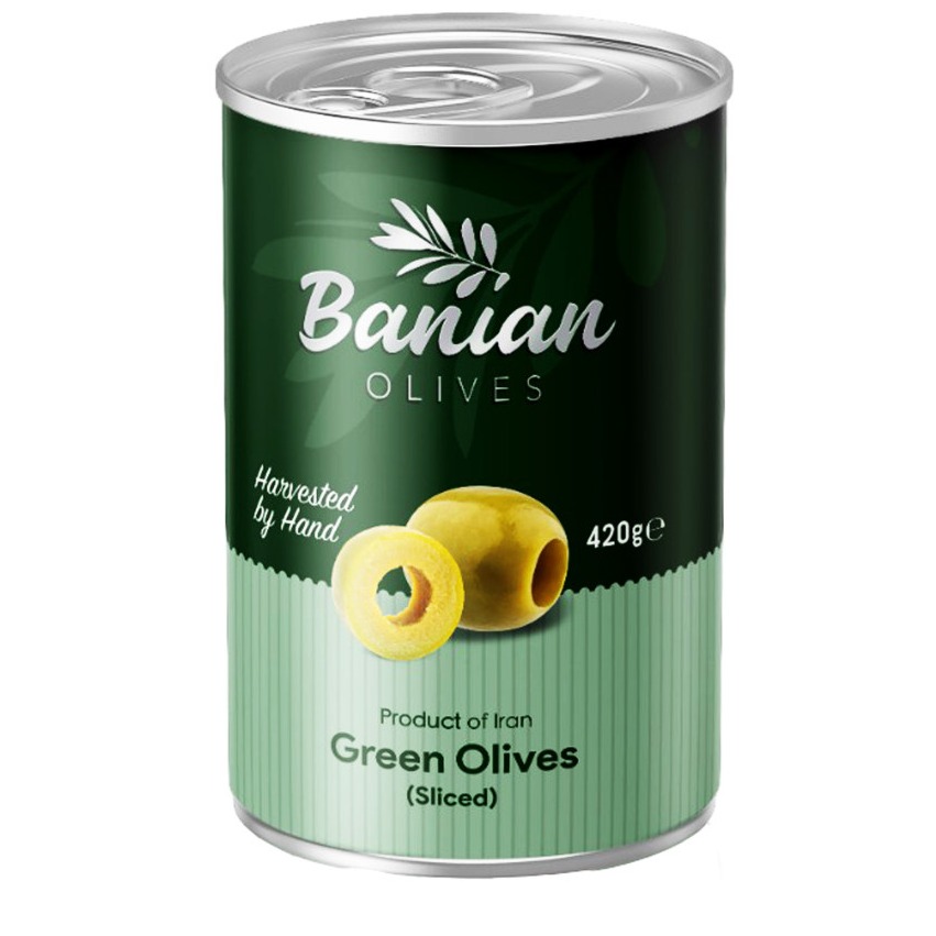 زیتون سبز اسلایس قوطی بانیان